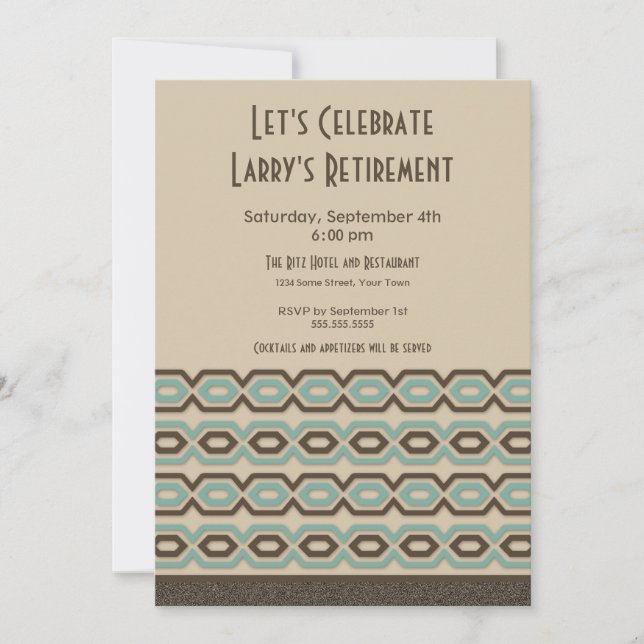 Retro Chic Patterned Invitation (Front)