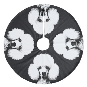 Retro Chic Pop Art Inspired Cute Poodle Tree Skirt