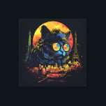 Retro Chic Pop Art Parisian Feline Canvas Print<br><div class="desc">Whimsical kitty elegance meets the romance of the city of lights,  in vibrant,  playful splendour.</div>