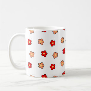 Retro Chic Red Pink Floral Whimsical Y2K Coffee Mug
