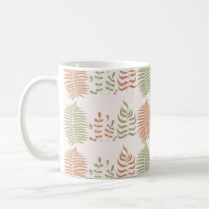 Retro Chic Terracotta Green Leaves Vibrant Y2K Coffee Mug