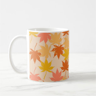 Retro Chic Terracotta Orange Maple Leaves Autumn Coffee Mug