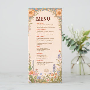 Retro Chic Wedding Menu Card