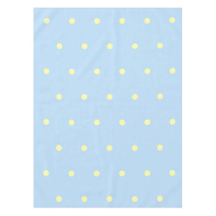 Retro Chic Yellow & Blue Polka Dots Pattern Spring Tablecloth