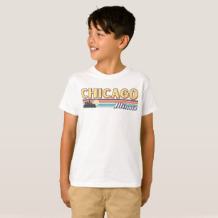 Retro Chicago City Stripes Illinois Vintage T-Shirt