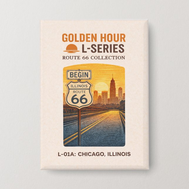 Retro Chicago Illinois Route 66 Start Landmark  (Front)