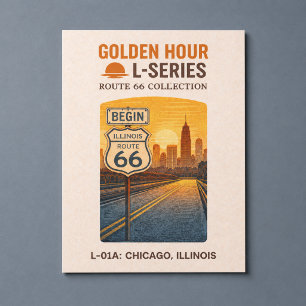 Retro Chicago Illinois Route 66 Start Landmark Holiday Postcard