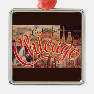Retro Chicago  Metal Tree Decoration