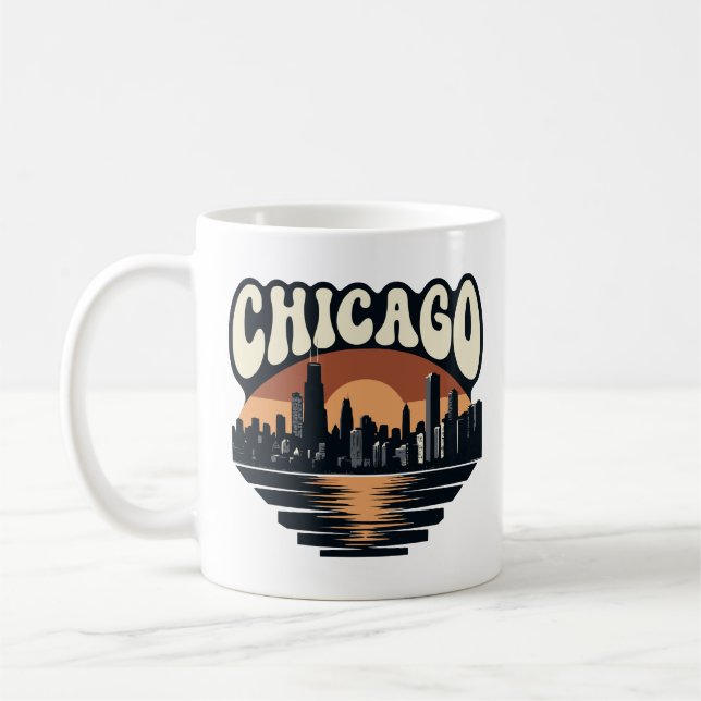 Retro Chicago Sunset Mug | Willis Tower Art (Left)