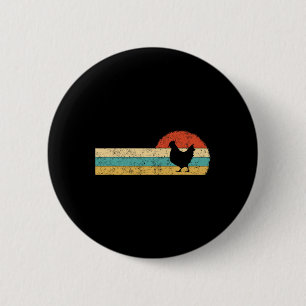 Retro Chicken Design Chicken Farmer Vintage Farm H 6 Cm Round Badge