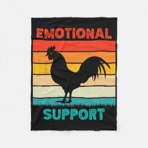 Retro Chicken Emotional Support Fleece Blanket