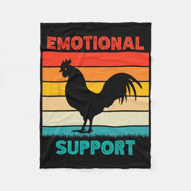 Retro Chicken Emotional Support  Fleece Blanket (Front)