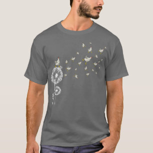 Retro Chicken Farmer Farming Flower Dandelion T-Shirt