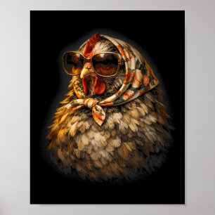 Retro Chicken Farmer Poultry Lover Chicken Costume Poster