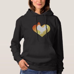Retro Chicken Heart Chicken Lover Hoodie