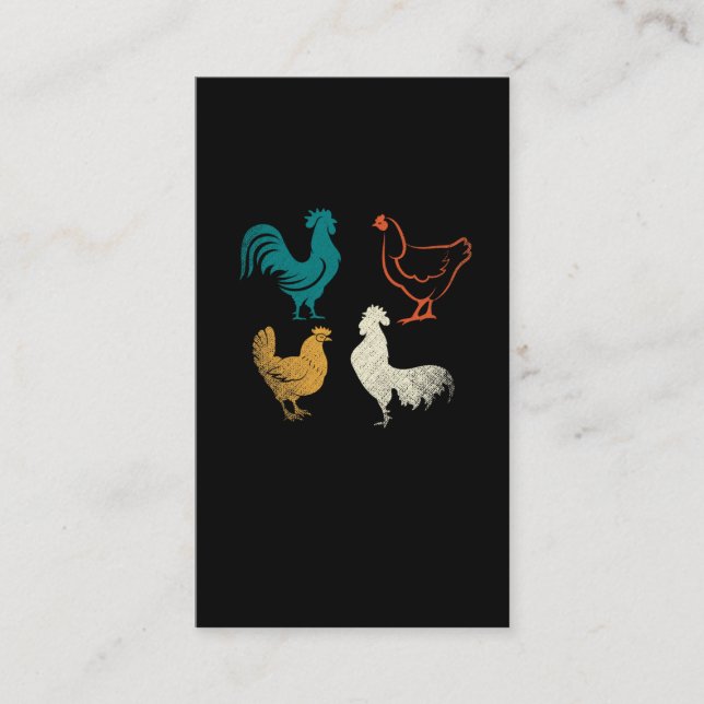 Retro chicken hen poultry farmer chicken farming business card (Front)