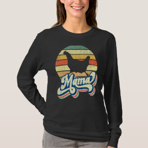 Retro Chicken Mama Chicken Silhouette Vintage 70s T-Shirt