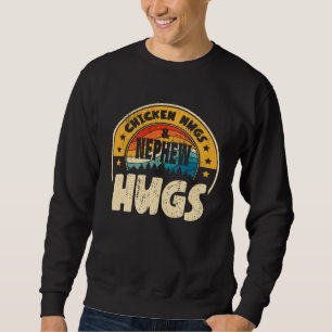 Retro Chicken Nugs Nuggets Foodies  Nephew Hugs Sweatshirt