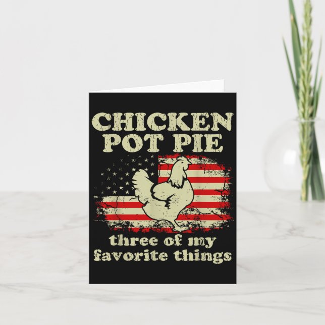 Retro Chicken T E Three Of My Favorite Things Funn Card (Front)