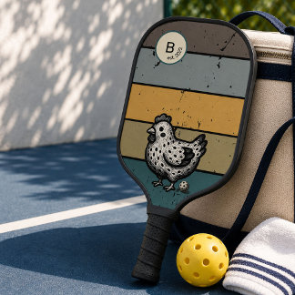 Retro Chicken Vintage Hen Pickleball Paddle