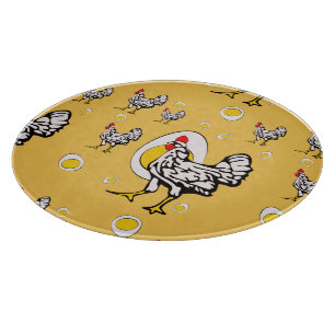 Retro Chickens Cutting Board