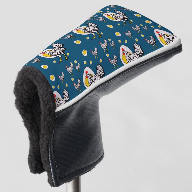 Retro Chickens Golf Head Cover (3/4 Front)