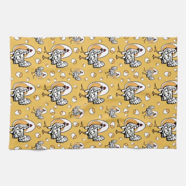 Retro Chickens Kitchen Towel (Horizontal)