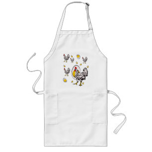 Retro Chickens Long Apron