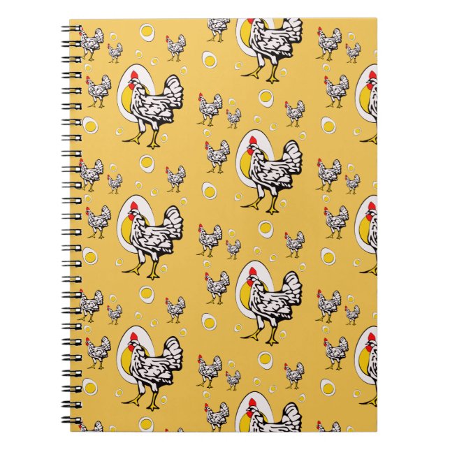 Retro Chickens Spiral Photo Notebook (Front)