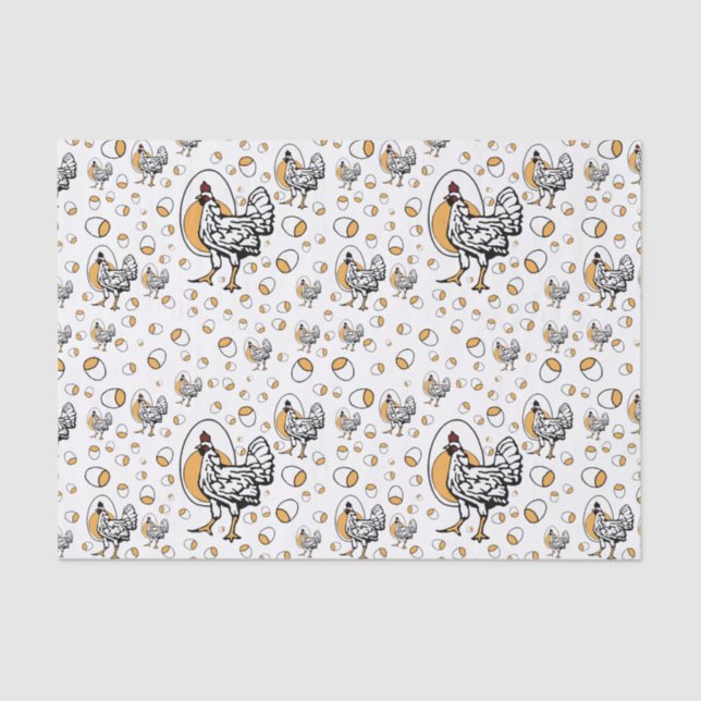 Retro Chickens Tissue Paper (Front)