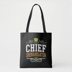 Retro Chief Shenanigator Lucky Leprechaun Hat Tote Bag