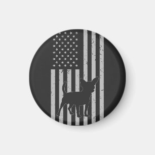 Retro Chihuahua American Flag Dog Dad Dog Mum      Magnet