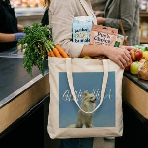 Retro Chihuahua Blue Sky Aesthetic Dog Mom Gift Large Tote Bag