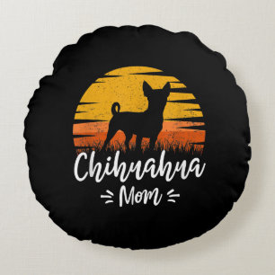 Retro Chihuahua Gift Vintage Chihuahua Dogs Round Cushion