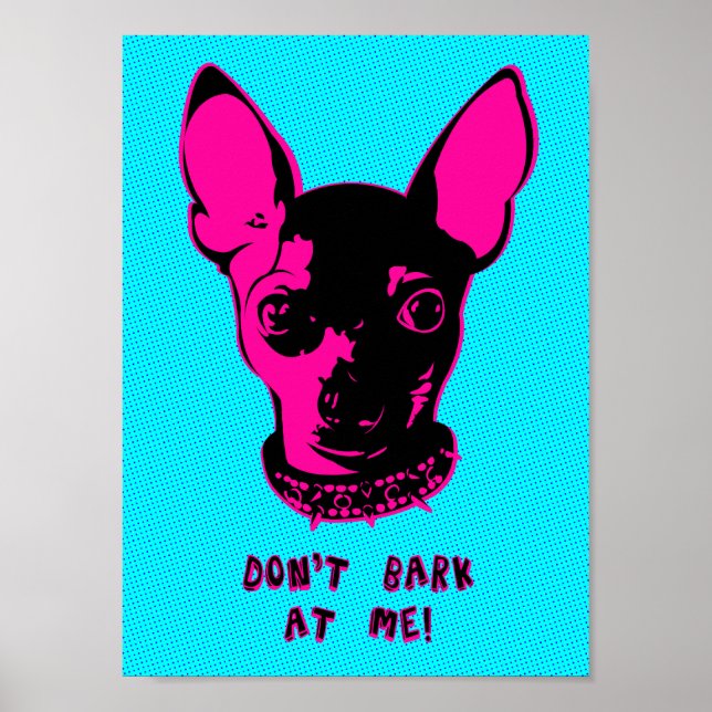 Retro Chihuahua Illustration Poster (Front)