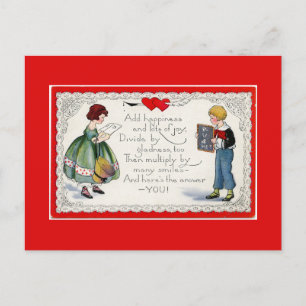 Retro Children's Valentine Holiday Postcard