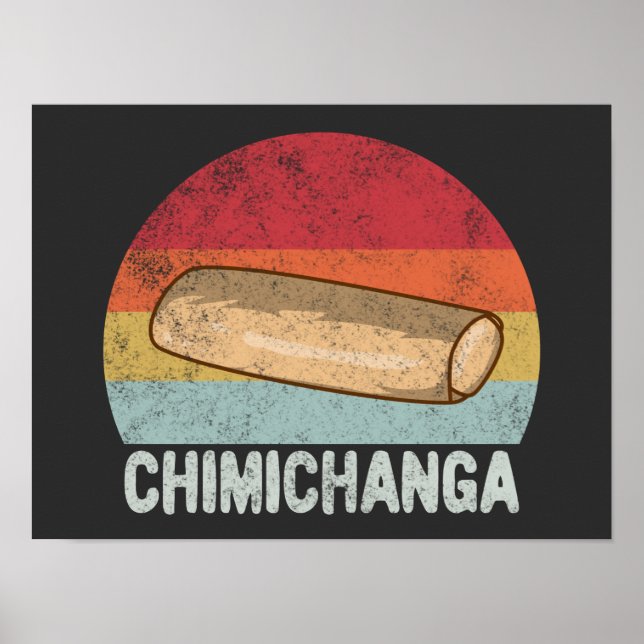 Retro Chimichanga Lovers Gift Poster (Front)