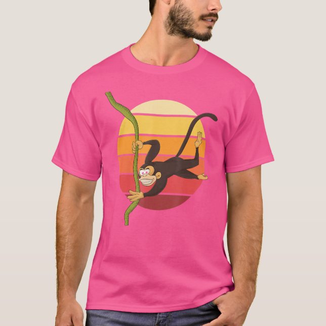 Retro Chimpanzee Animal   Monkey T-Shirt (Front)
