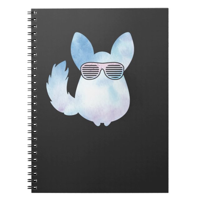 Retro Chinchilla Rodent with Sunglasses Notebook (Front)