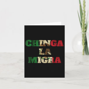 Retro Chinga La Migra Mexico Flag Bandera Ice Immi Card