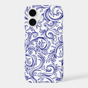 Retro Chinoiserie Blue and White Pattern
