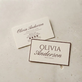 Retro Chocolate Brown Luxury Vintage Old Money Business Card