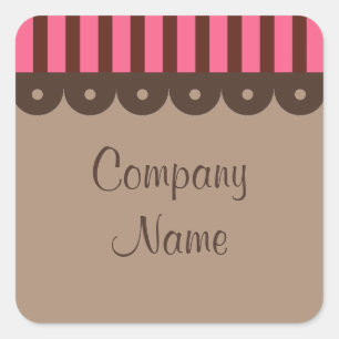 Retro Chocolate Business Stickers