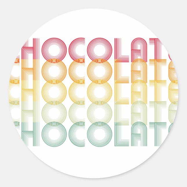 Retro Chocolate Rainbow Colour Classic Round Sticker (Front)