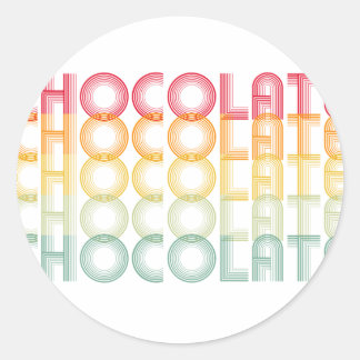 Retro Chocolate Rainbow Colour Classic Round Sticker