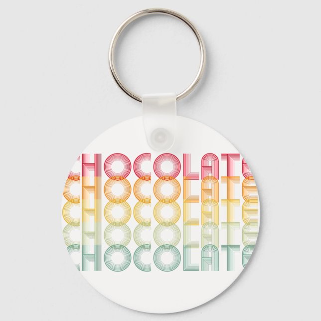 Retro Chocolate Rainbow Colour Key Ring (Front)