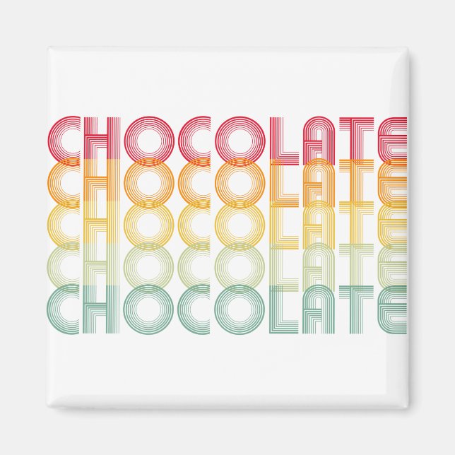 Retro Chocolate Rainbow Colour Magnet (Front)