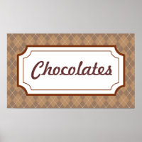 Retro Chocolates Sign Poster