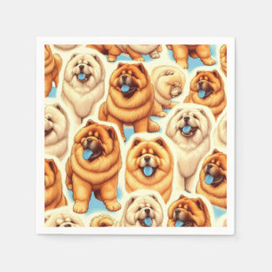 Retro Chow-Chow Seamless Pattern Napkin