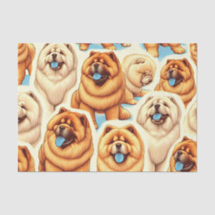 Retro Chow-Chow Seamless Pattern Tissue Paper